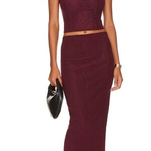 Camila Coelho Wine mesh tube top and maxi skirt set Size M worn once 😍